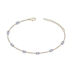 Bracelet femme EDORA PLAQUE OR et spinelles bleues