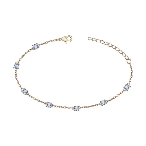 Bracelet femme EDORA PLAQUE OR et spinelles bleues