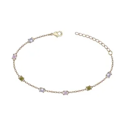 Bracelet femme EDORA PLAQUE OR et oxydes multicolores