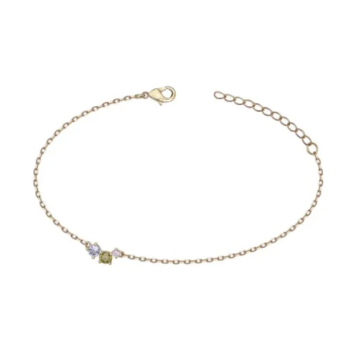 Bracelet femme EDORA PLAQUE OR et spinelles synthétiques