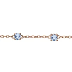 Bracelet femme EDORA PLAQUE OR et spinelles bleues