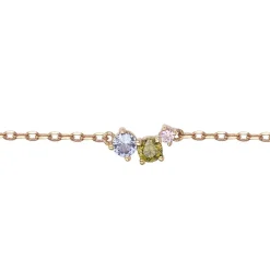 Bracelet femme EDORA PLAQUE OR et spinelles synthétiques