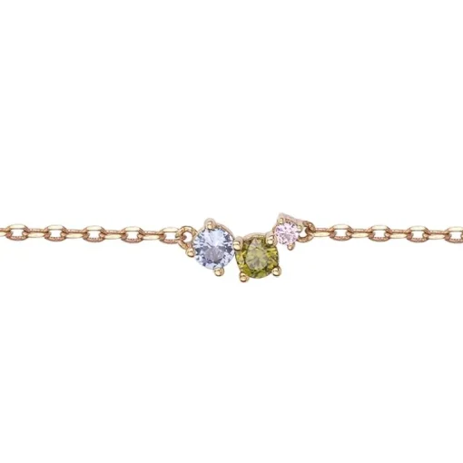 Bracelet femme EDORA PLAQUE OR et spinelles synthétiques