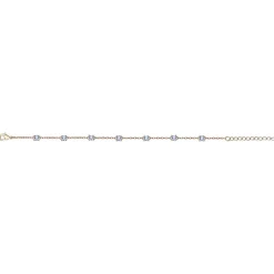 Bracelet femme EDORA PLAQUE OR et spinelles bleues