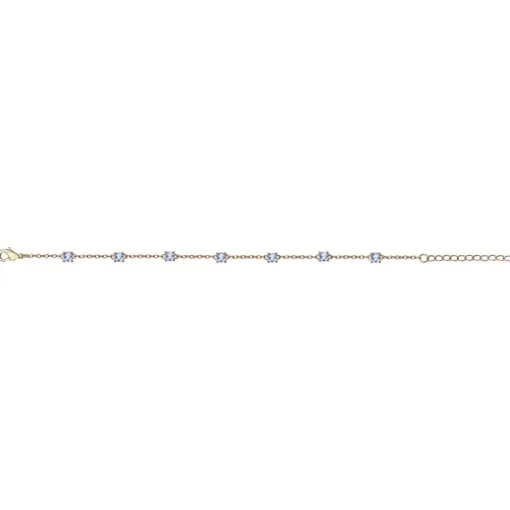 Bracelet femme EDORA PLAQUE OR et spinelles bleues