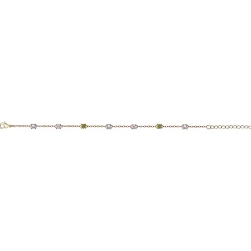 Bracelet femme EDORA PLAQUE OR et oxydes multicolores
