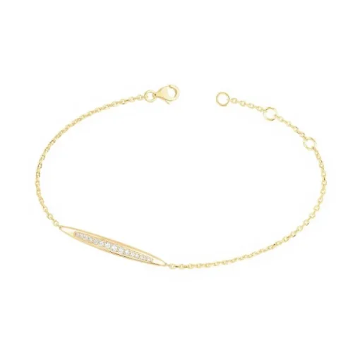 Bracelet femme empierré EDORA PLAQUE OR et oxydes