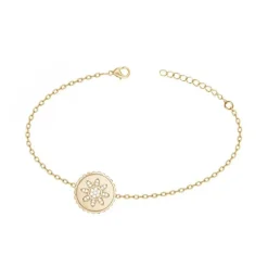 Bracelet femme fleur EDORA PLAQUE OR et oxydes