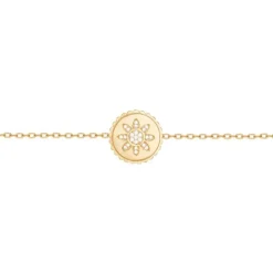 Bracelet femme fleur EDORA PLAQUE OR et oxydes