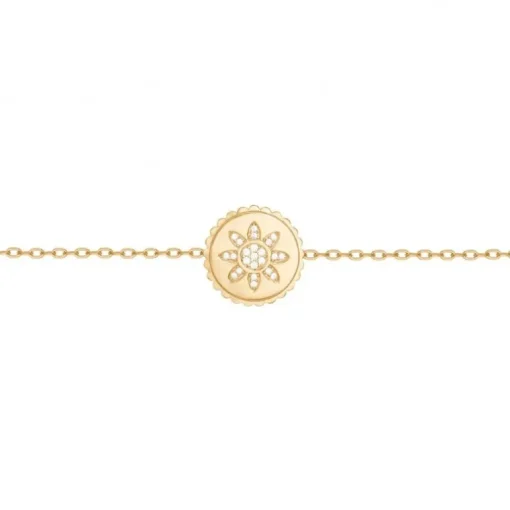 Bracelet femme fleur EDORA PLAQUE OR et oxydes