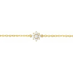 Bracelet femme fleur EDORA PLAQUE OR et oxydes