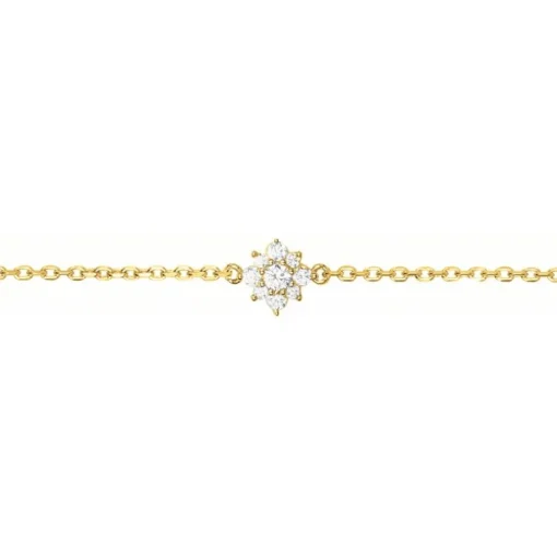 Bracelet femme fleur EDORA PLAQUE OR et oxydes