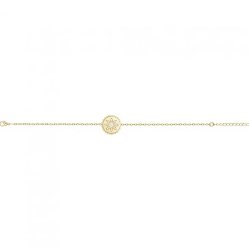 Bracelet femme fleur EDORA PLAQUE OR et oxydes