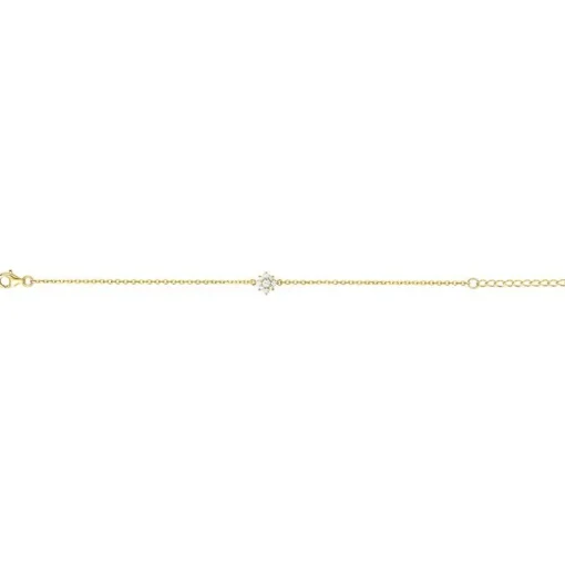 Bracelet femme fleur EDORA PLAQUE OR et oxydes