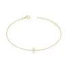 Bracelet Femme Fleure PLAQUE OR jaune et Oxydes