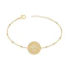 Bracelet Femme Fleure PLAQUE OR jaune et Oxydes