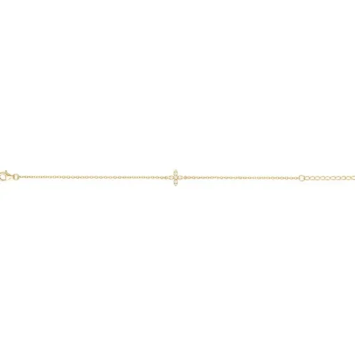 Bracelet Femme Fleure PLAQUE OR jaune et Oxydes