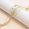 Bracelet Femme Flowers for Zoé Clover Metallic Doré et Cuir CLOVER310T2