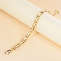 Bracelet Femme Flowers for Zoé Robin Milk Métal Doré et Cuir ROBIN044TU