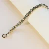 Bracelet Femme Flowers for Zoé Robin Olive Vernis Métal Doré et Cuir ROBIN312TU