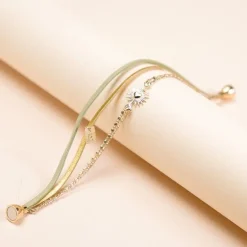 Bracelet Femme Flowers for Zoé Balsam Bloomy Day Doré et cuir BALSAM987T1