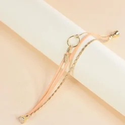 Bracelet Femme Flowers for Zoé Tabatha Bloom Doré et cuir TABATHA107T1