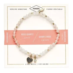 Bracelet Femme Fossil Acier Doré et Quartz rose JA6922710