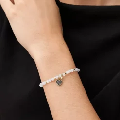 Bracelet Femme Fossil Acier Doré et Quartz rose JA6922710