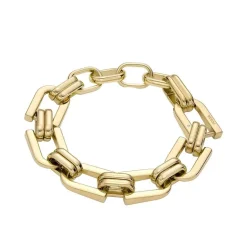 Bracelet Femme Fossil Heritage D-Link Acier doré et Brillants JF04582710