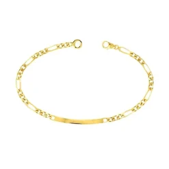 Bracelet Femme Gourmette EDORA Or 375/1000 Jaune Maille Alternée EDO9K528.3ID-18