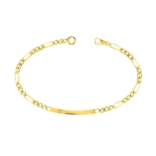 Bracelet Femme Gourmette EDORA Or 375/1000 Jaune Maille Alternée EDO9K528.3ID-18