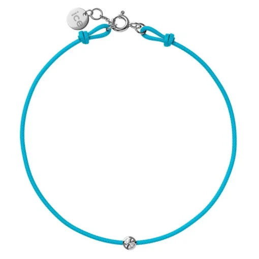 Bracelet Femme ICE DIAMOND CORD M Cordon Cyan Diamant