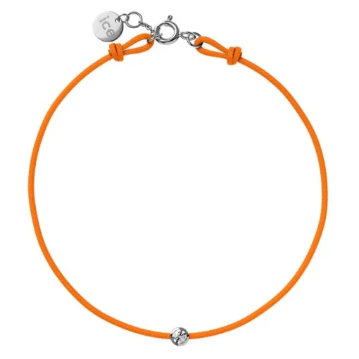Bracelet Femme ICE DIAMOND CORD M Cordon Orange Diamant