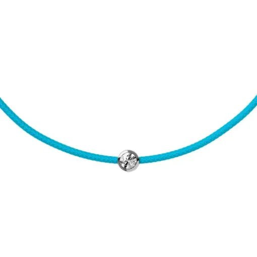 Bracelet Femme ICE DIAMOND CORD M Cordon Cyan Diamant