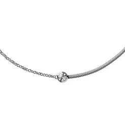 Bracelet Femme ICE DIAMOND Acier Argenté Cordon Gris Diamant