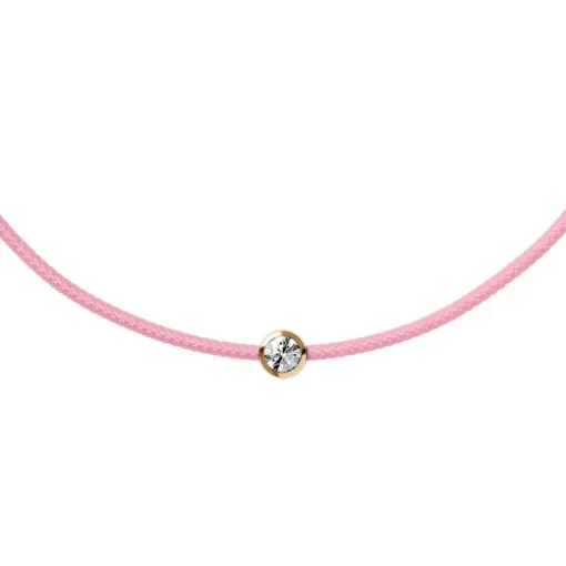 Bracelet Femme ICE DIAMOND CORD M Cordon Light Pink Diamant