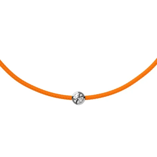 Bracelet Femme ICE DIAMOND CORD M Cordon Orange Diamant
