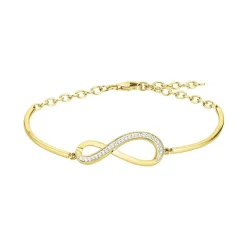 Bracelet femme infini EDORA PLAQUE OR et oxydes