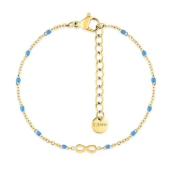 Bracelet Femme Inifini EDORA Acier Doré et Turquoises EDO403902