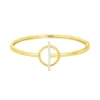 Bracelet femme jonc cercle empierré EDORA PLAQUE OR et oxydes