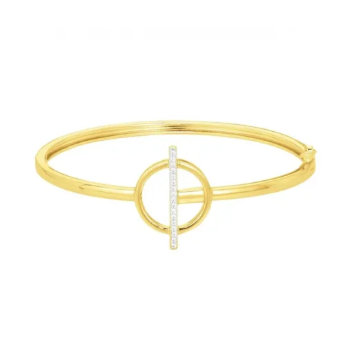 Bracelet femme jonc cercle empierré EDORA PLAQUE OR et oxydes