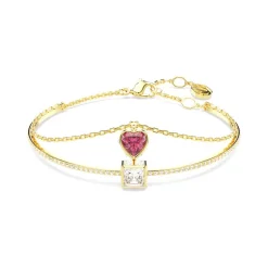 Bracelet Femme Jonc Coeur Swarovski Sublima Métal Doré et Cristaux 5683452