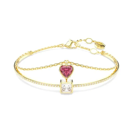 Bracelet Femme Jonc Coeur Swarovski Sublima Métal Doré et Cristaux 5683452