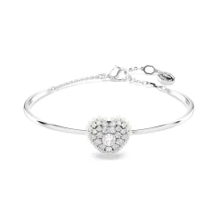 Bracelet Femme Jonc Coeur Swarovski Idyllia Métal Argenté et Cristaux 5684385