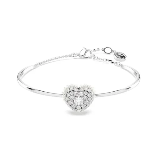 Bracelet Femme Jonc Coeur Swarovski Idyllia Métal Argenté et Cristaux 5684385