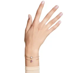 Bracelet Femme Jonc Coeur Swarovski Sublima Métal Doré et Cristaux 5683452