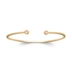 Bracelet Femme Jonc EDORA COLLECTION HARMONY Plaqué Or Quartz Rose