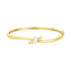 Bracelet femme jonc empierré EDORA PLAQUE OR et oxydes