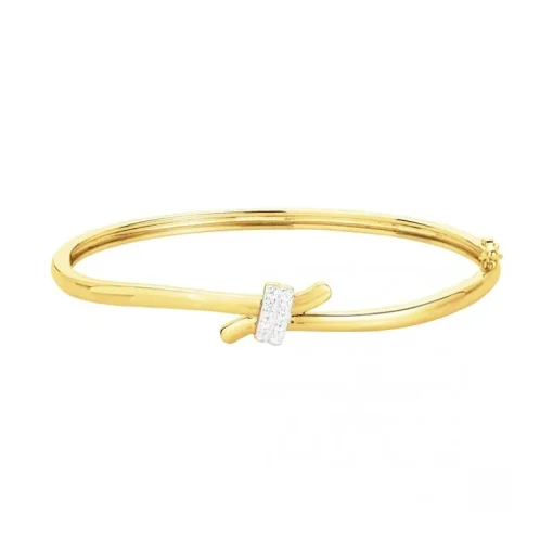 Bracelet femme jonc empierré EDORA PLAQUE OR et oxydes