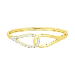 Bracelet femme jonc empierré EDORA PLAQUE OR et oxydes